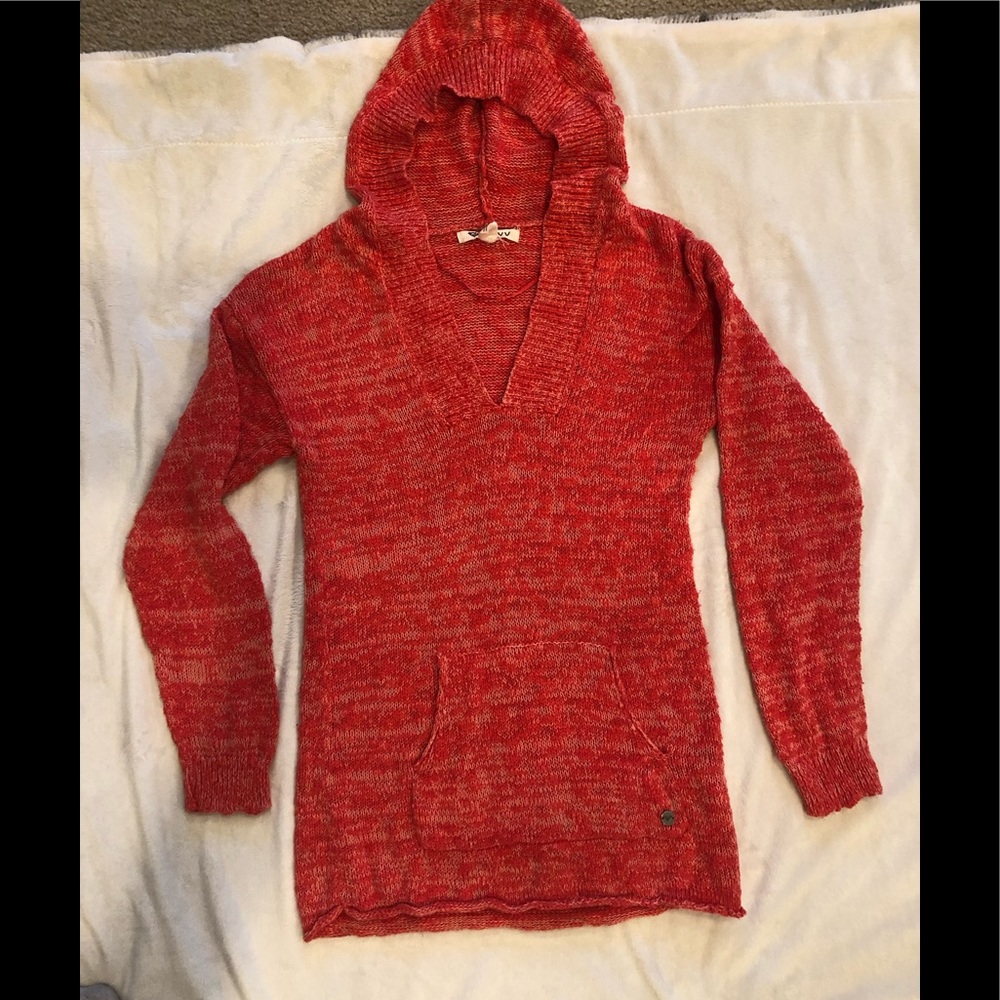 Roxy  Long sleeve knitted sweater  with hood .